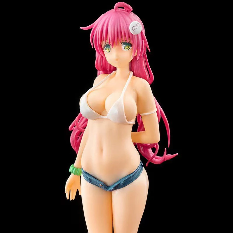 PVC Standing Swimsuit Sexy Girl Staute Action Figure 22cm Cutie Girl Ru Anime for Adult Lala Pretty to LOVE Amiami