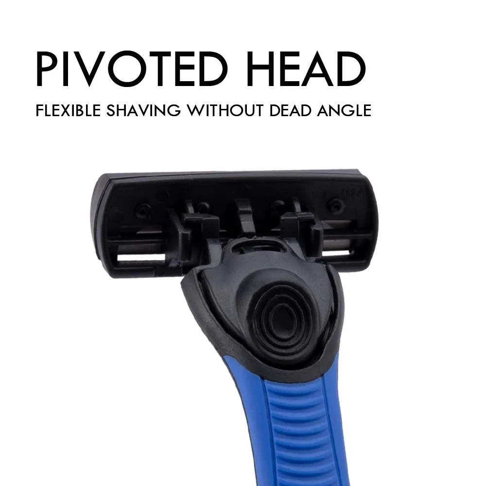 PearlMax Hot Sale Rubber Handle Safety Razor Dual Colors Head Man Stainless Steel Triple Blade Razor Barber Cheap 3 Blades Razor