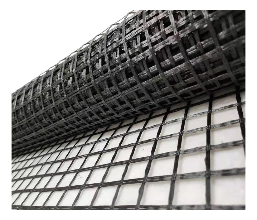 
Hot selling good quality black fiber glass geogrid material with high strength for retaining wall 
