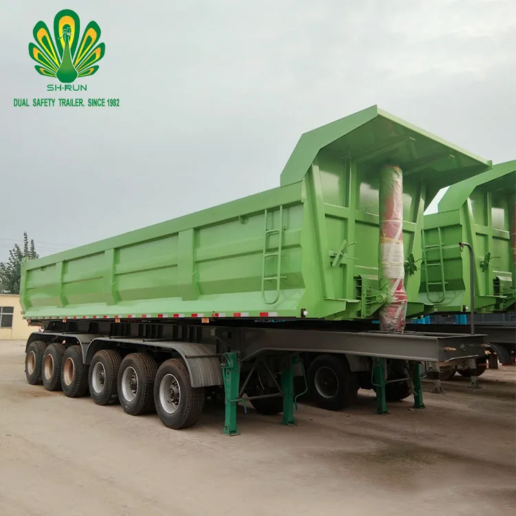 Low Price 3 4 5 6 Axle 80 Ton U-Shape Self Discharge Rear End Tipper Dump Trailer Truck Semi Trailer for Sale