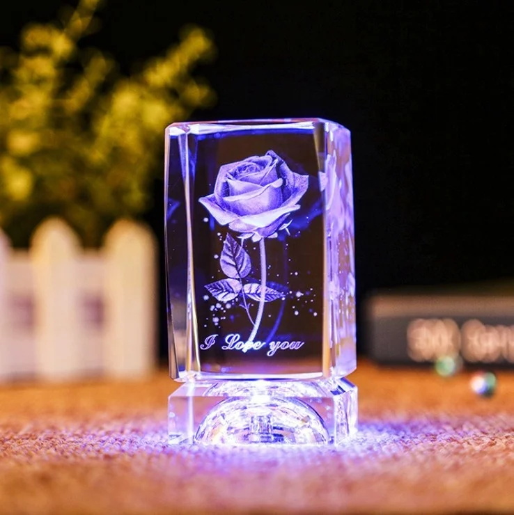 Gleam Custom Creative Wholesale 3d Dragon K9 crystal cube 3d laser crystal cube