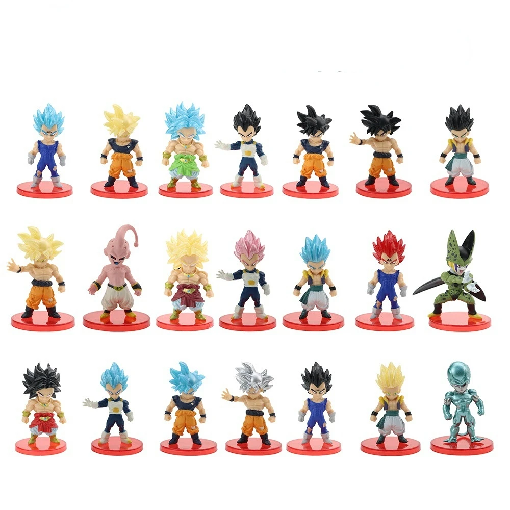 Wholesale 21 Pcs/Set 8cm Japanese Anime Dragon Balls Figure Doll Toy GOKU Vegeta Action Figure