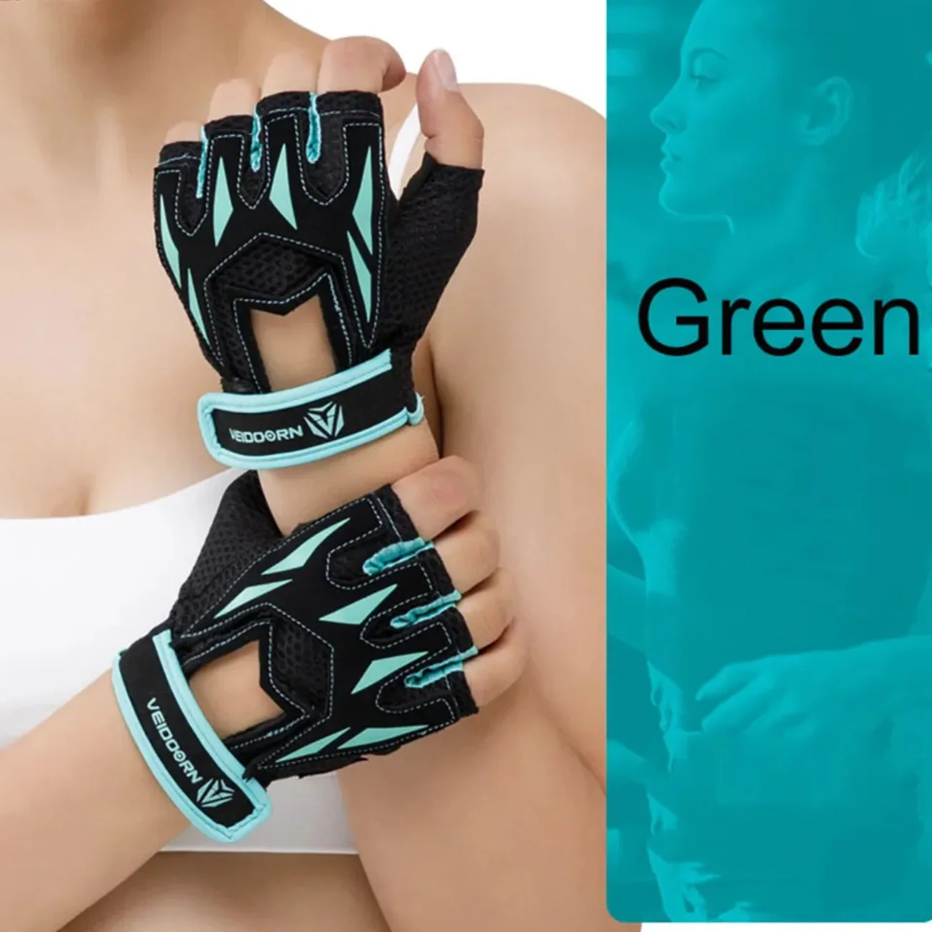 Customized Logo Weightlifting Gloves for Men Women Polyester Non Slip Grips Breathable Gym Fitness Gloves