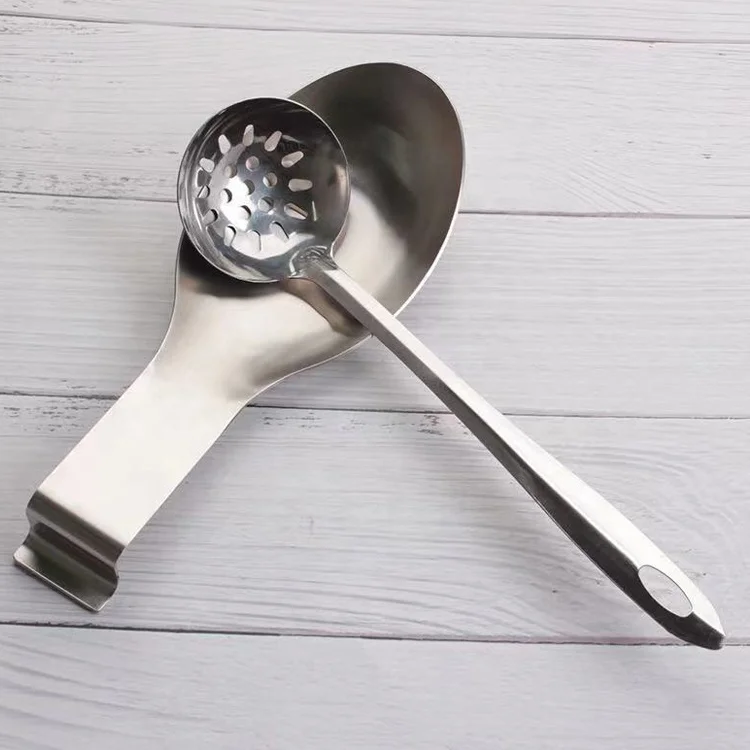 Stainless Steel kitchen Gadgets Soup Spoons Holder Matte Gold Silver Brushed Metal Spoon Rest