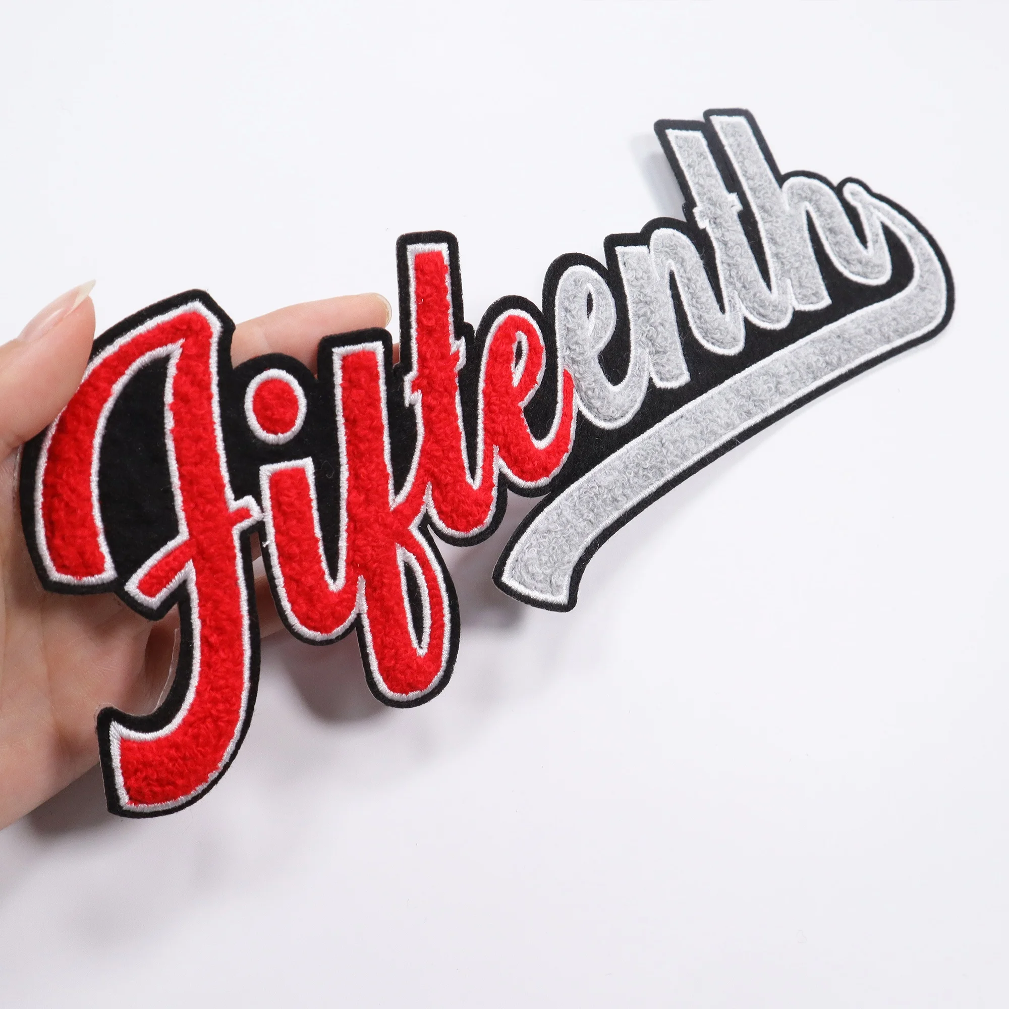 Custom Embroidery Chenille Letters Designer Patches Famous Brands Toweling Embroidery Sew On Patch
