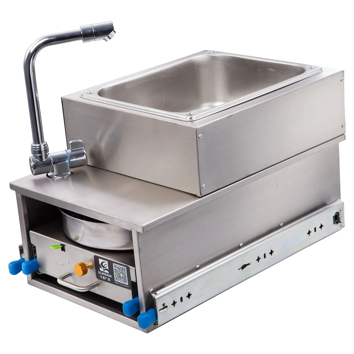 RV Outdoor Cooking Appliance Integrated Gas Stove and Water Tank