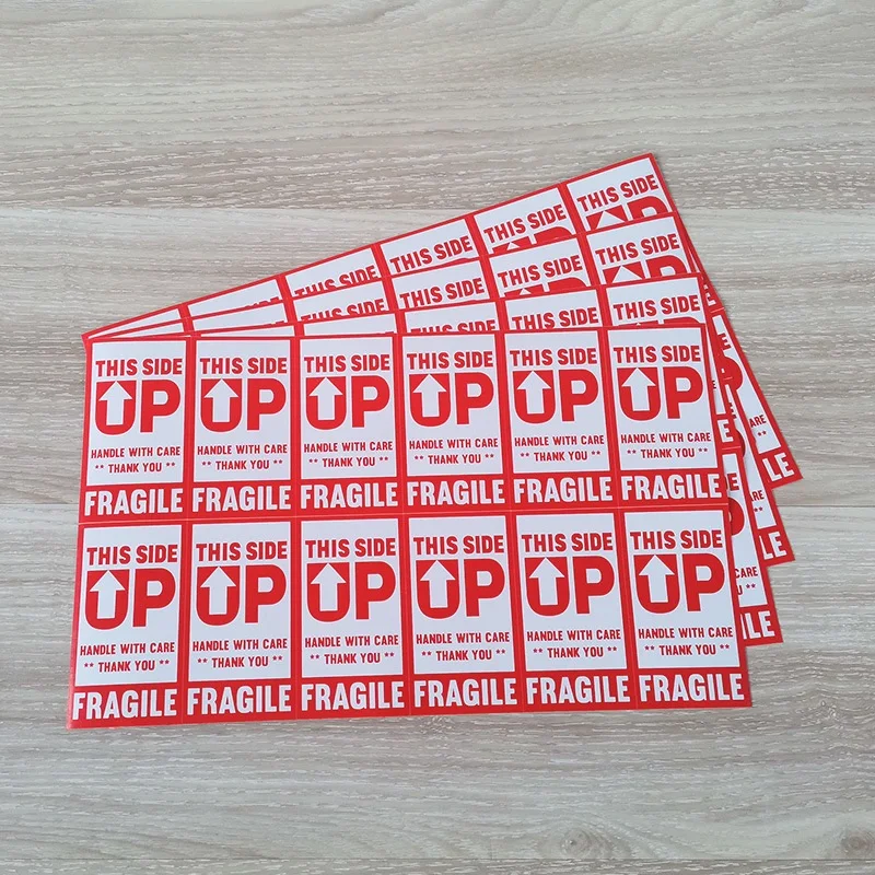 Custom Printing Fragile Sticker Fragile Label Fragile Vinyl Sticker Packs Packaging Label Kiss Cut Sticker Waterproof CMYK YUCAI