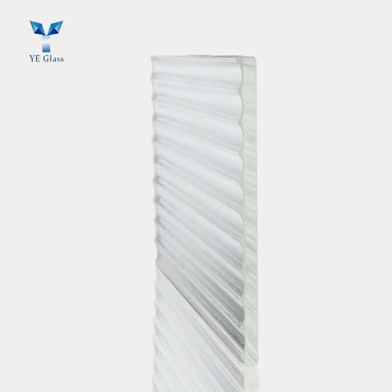 Size Extra Clear Fluted Pattern Tempered Glass Customized Decorative Glass Flat Modern Hotel Solid