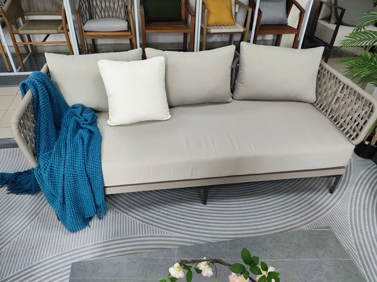 4-seat aluminum metal garden 4 pcs sofas outdoor reclining and armchairs home furniture