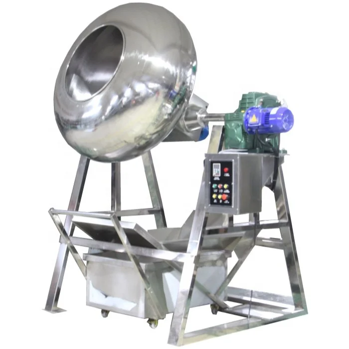 commercial industrial pourable dumping tilting tablet sugar coating pan machine
