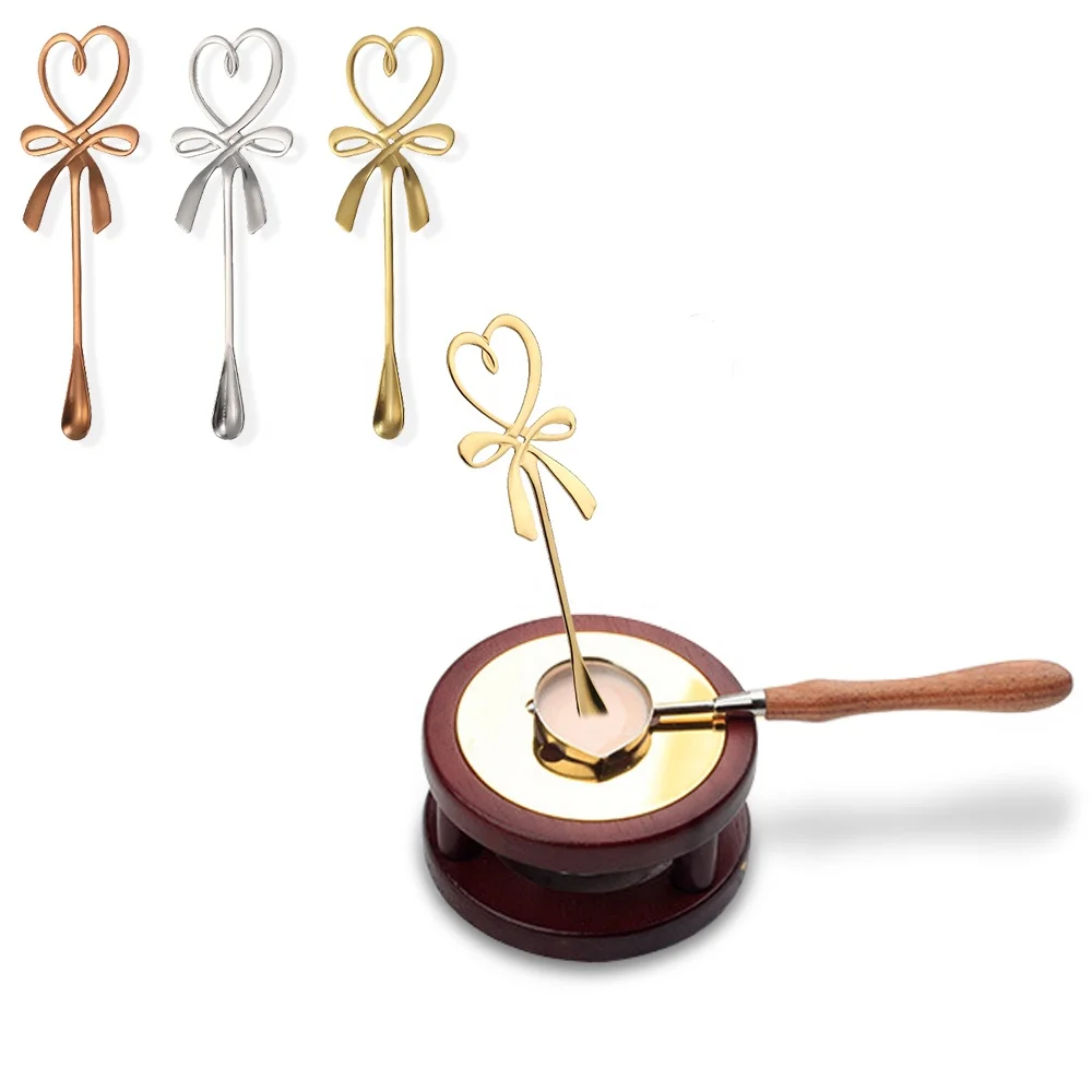Beautiful bow stirring wax seal melting spoon for custom wax seal making