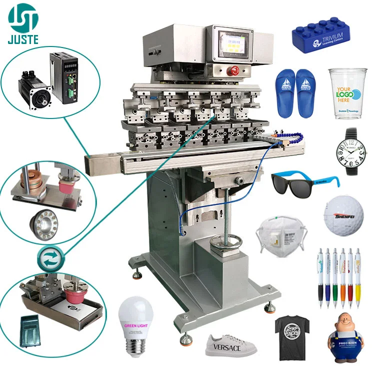 6 Color Large Pad Printer Big Tampon SPD Table Real Note Pad Printing Machine for Mixer Grinder Medical Tube Faience Car