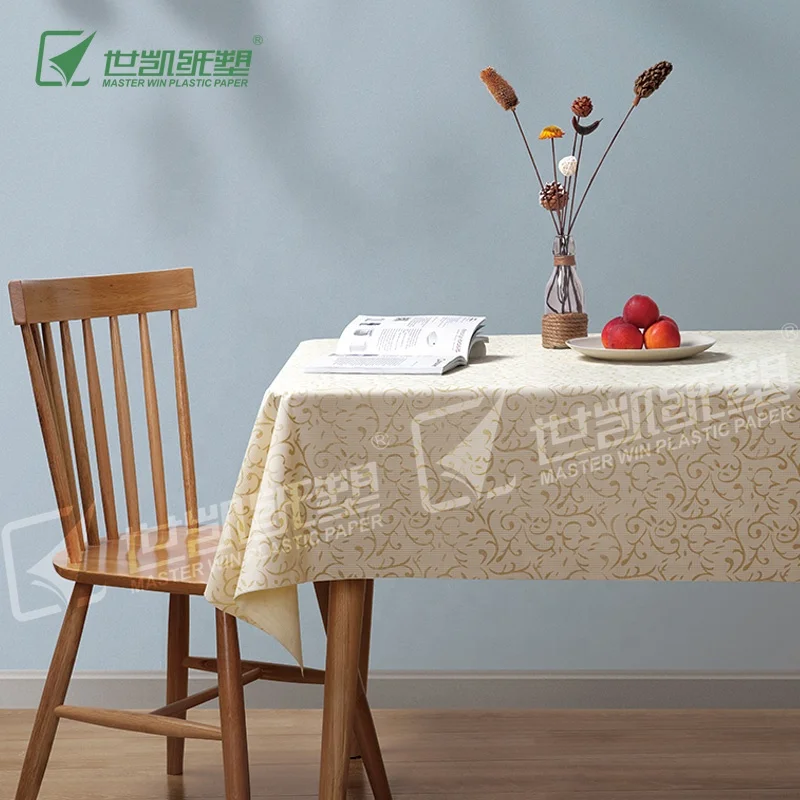 Factories Customized Waterproof Oil-proof Elegant Rectangle Lace Tablecloth Wedding  Disposable Table Cloth For Picnic Party