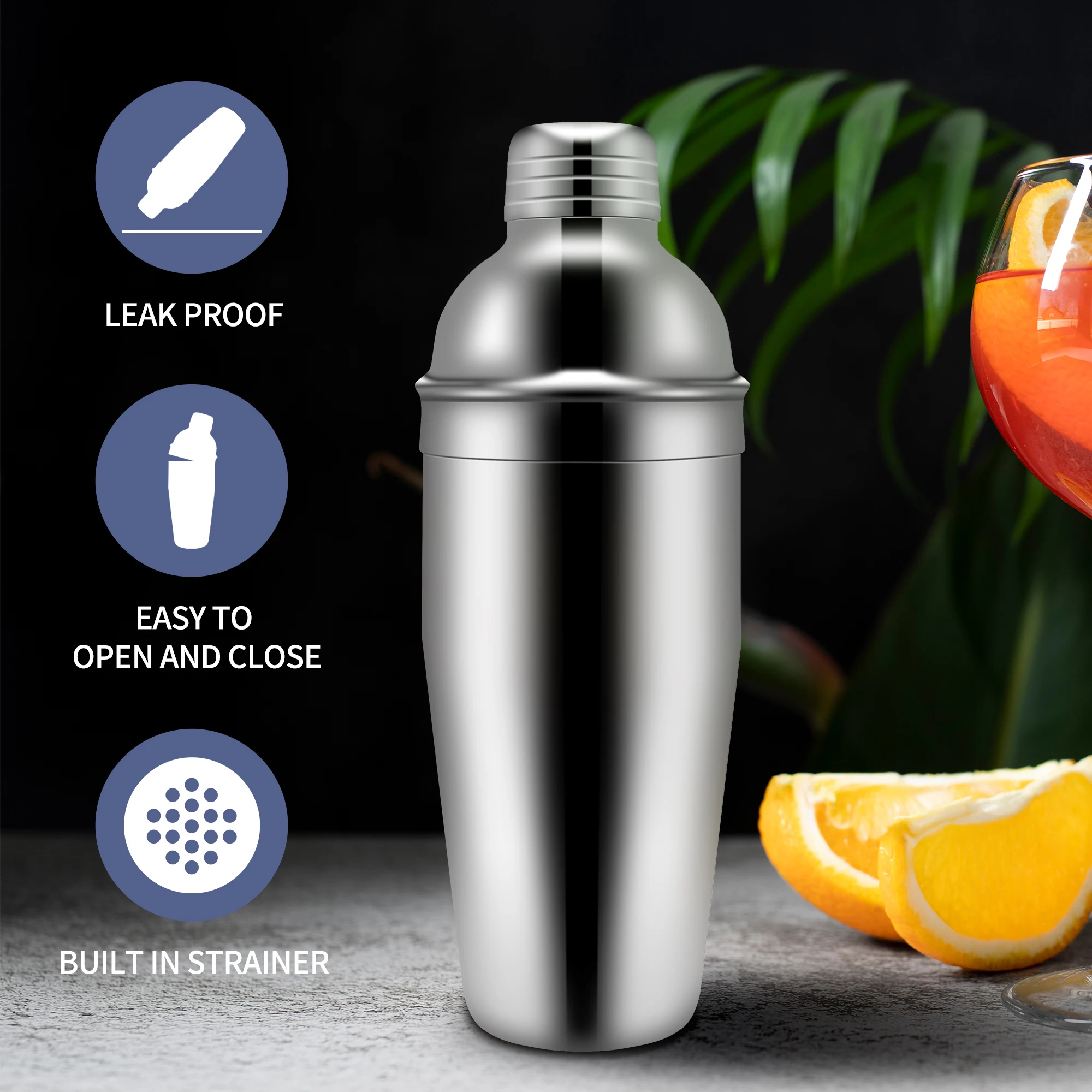 Hot sale shaker set 25oz Bar Accessories 12 pieces  Bar Tools 750ml Bar Tools stainless steel Bartender Set Kit