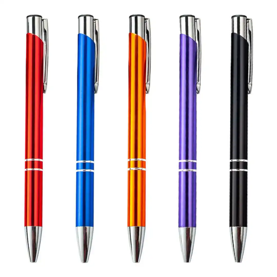 Wholesale aluminum metal promotional stationery office cultural advertising click  ballpoint pen