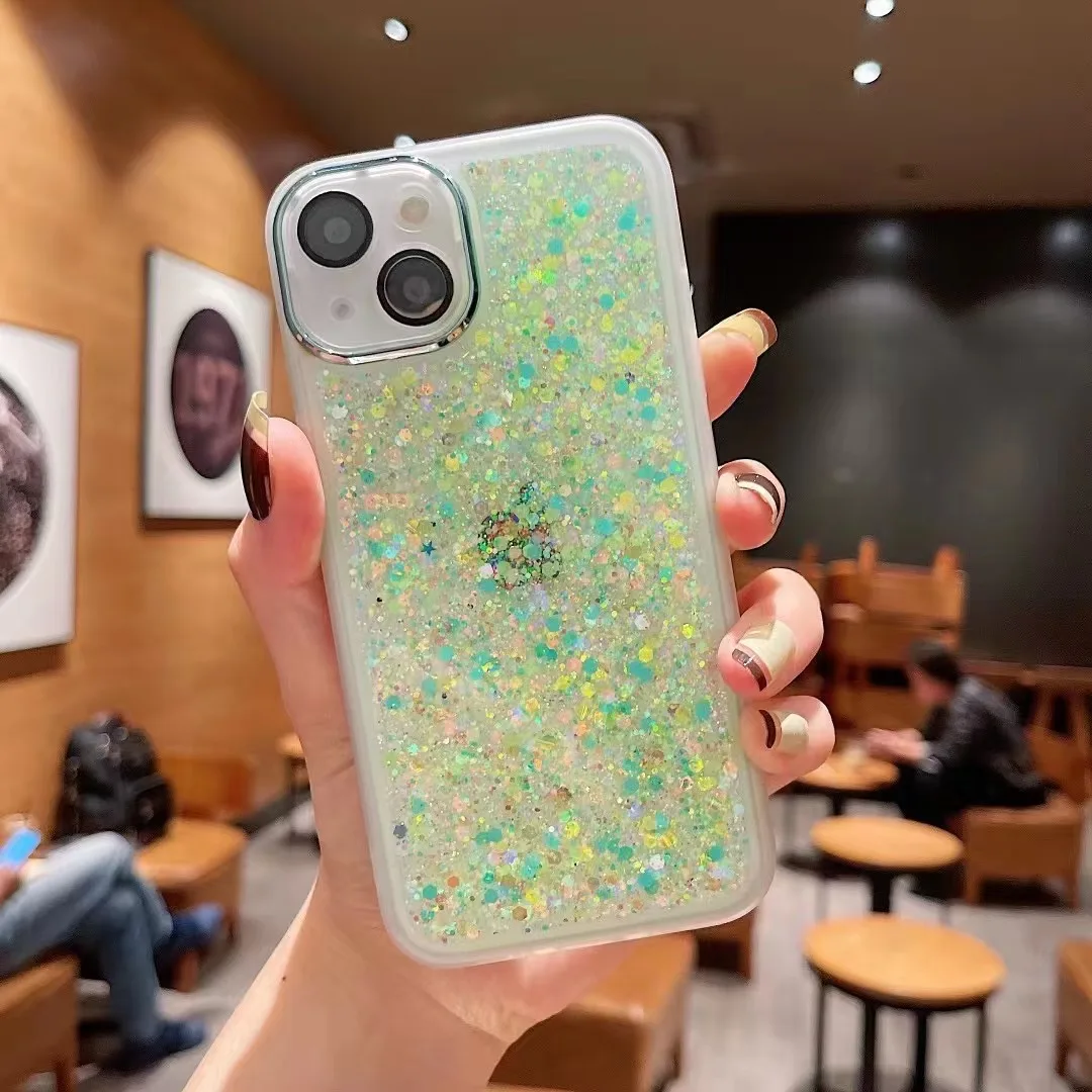 Phone Accessories Glow In The Dark Luminous Phone Cases For iPhone 13 12 Pro Max Glitter Epoxy Resin Phone Cover Fundas