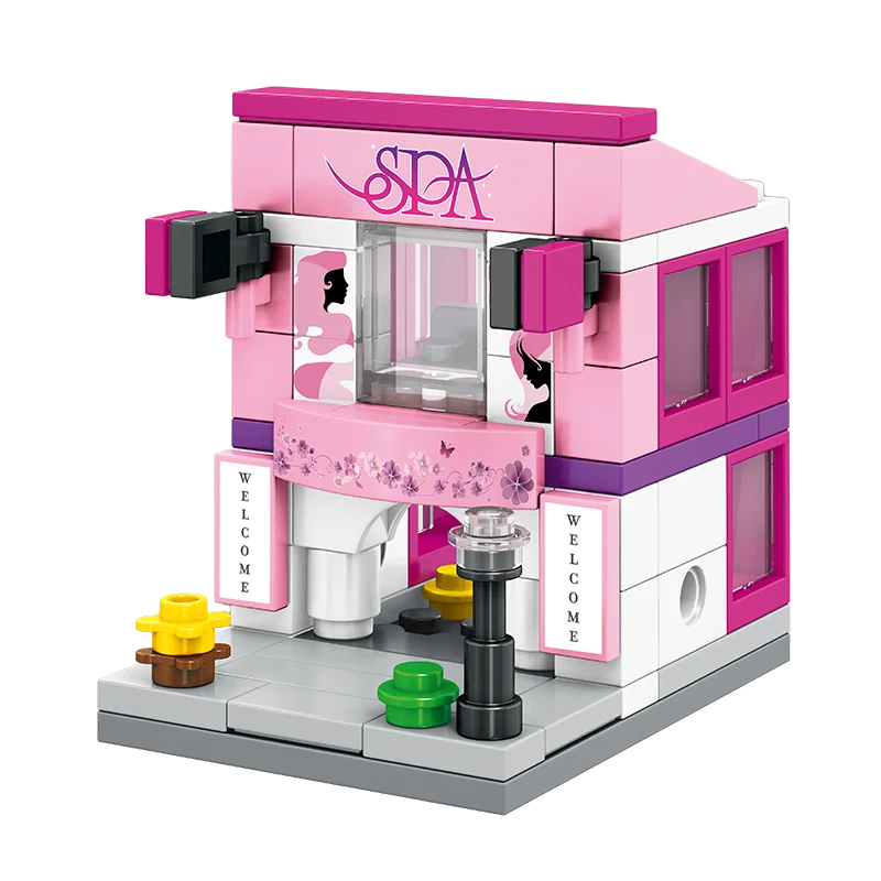 
Street Mini Architecture Blocks Building City Series ABS Plastic Assembly Toys for Children Educational Mini Bricks 