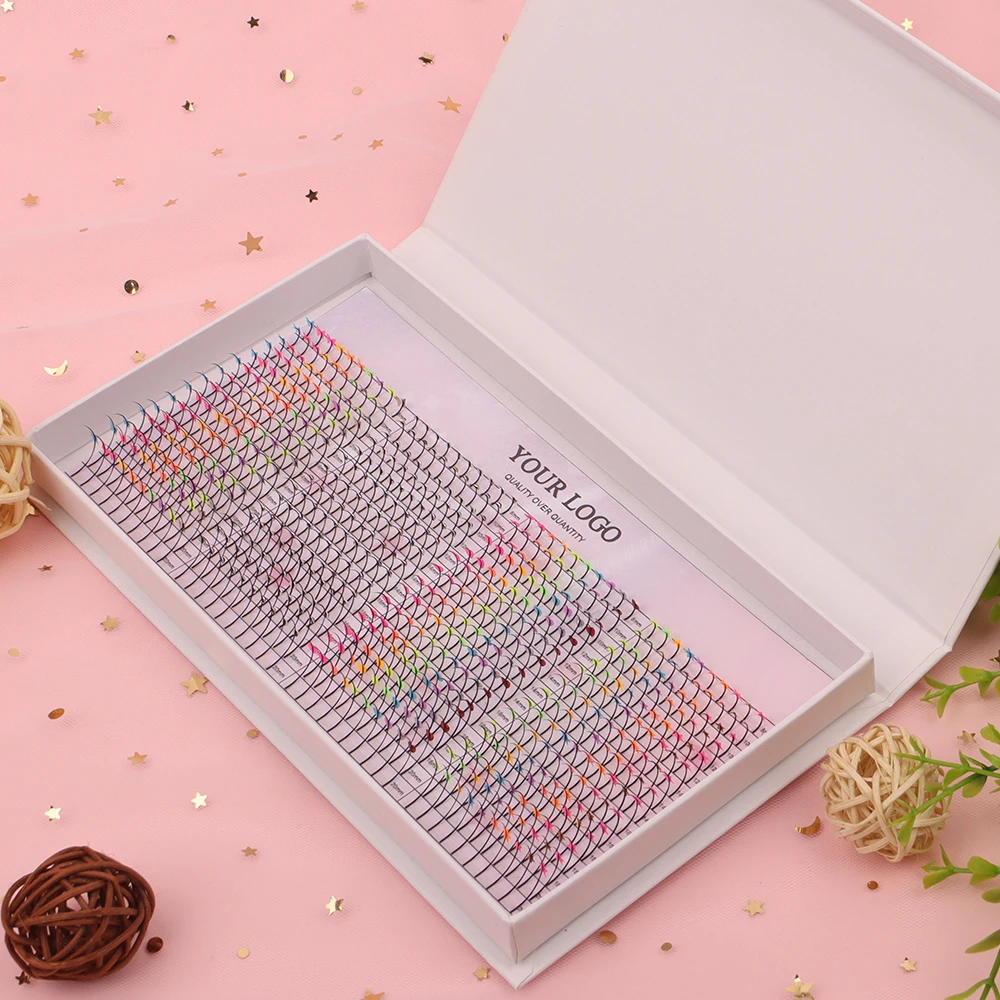 High Quality Spike Lash with Decoration Color Individual Lash 3D Butterfly Heart Glitter Spike Eyelash Extension