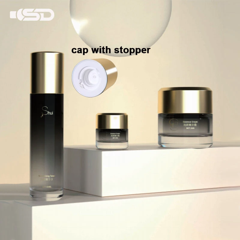 15g 50g 100ml 120ml Empty Cosmetic Packaging Glass Face Cream Jar Luxury Lotion Bottle With Pump