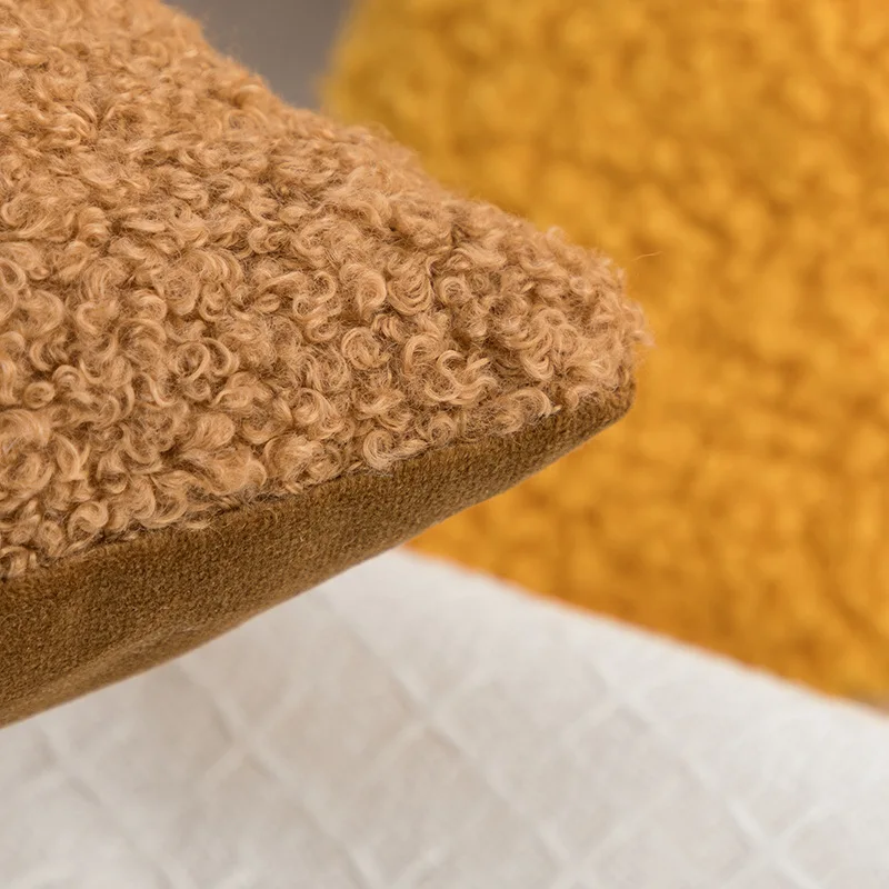Custom size solid Teddy cushion covers super sofa warm decoration throw pillow case promotion