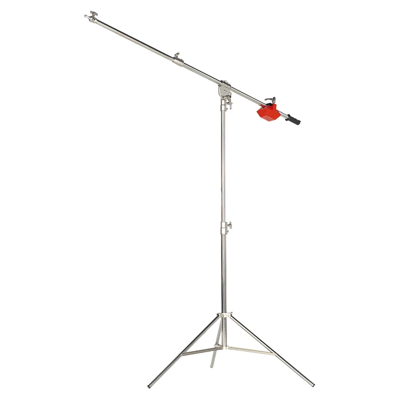Photography stainless steel cantilever light stand professional studio flash bracket crossbar retractable heavy duty tripod