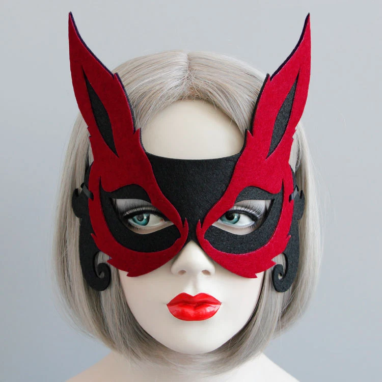 
Factory price hot sale fashion Halloween felt mask customized demon fox eye masquerade party masks 