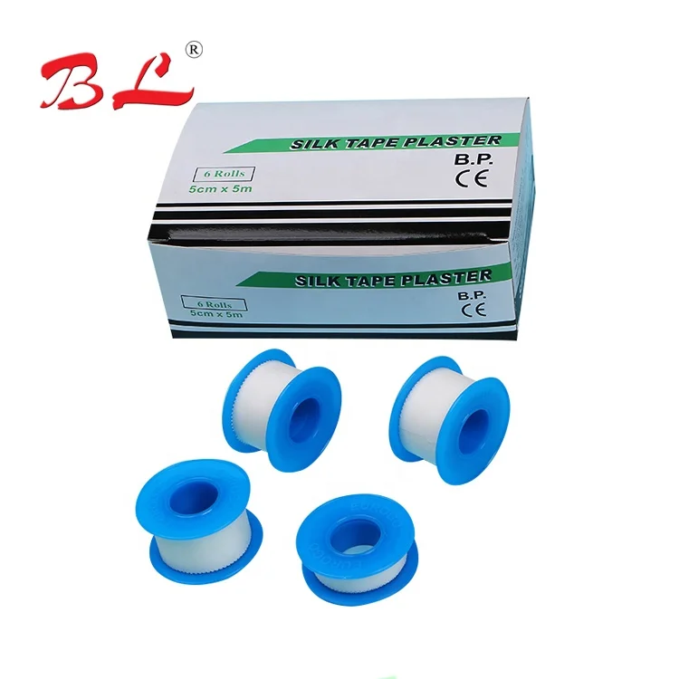adhesive silk plaster Q 2.5cm/5cm etc. white color Surgical Silk Tape plaster roll with good adhesion