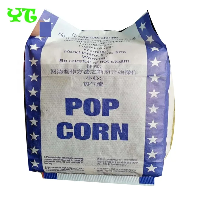popcorn packaging bags / kraft paper bag for food packaging / microwave popcorn bags