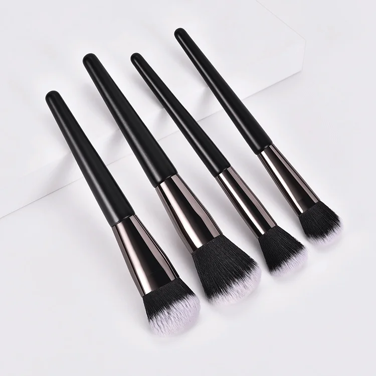 Wholesale Private Label Face Eye Cosmetics 4/11/14pcs Black Makeup Brushes Set