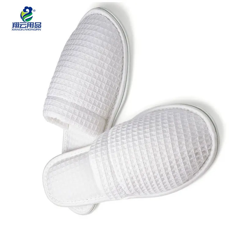 
Custom logo four season promotion luxury 5 star hotel room guests eco-friendly disposable white terry spa slippers 