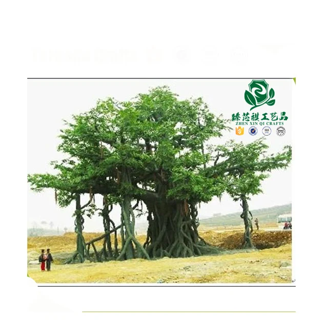 2018 Tropical Ornamental Plants Artificial Plastic Big Banyan Tree Decorative Metal Large Outdoor Artificial Trees