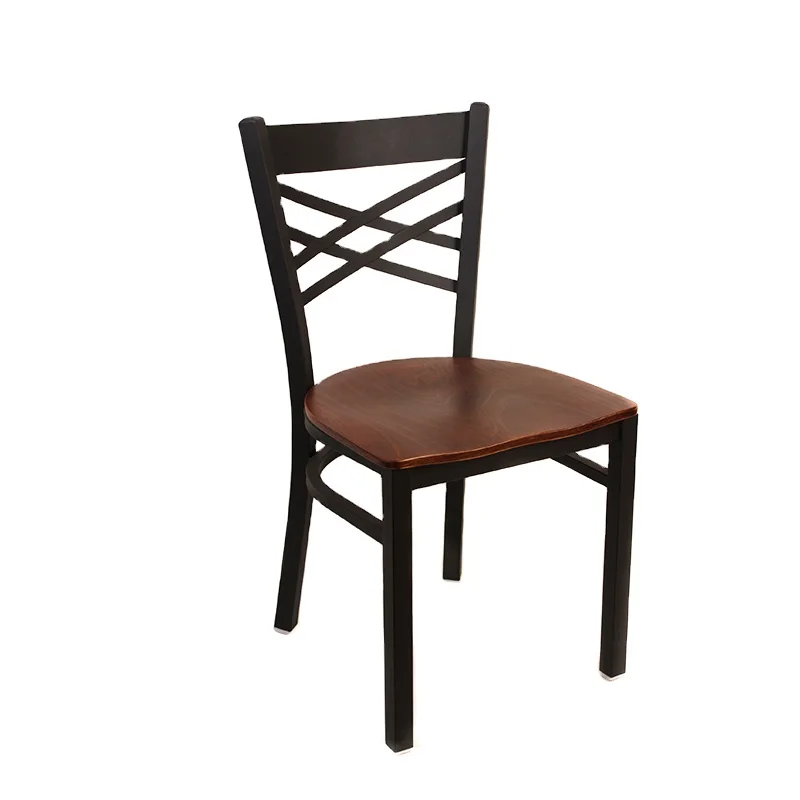 Metal Wedding Chair With Wood Back Wood Seat in Restaurant Bar Metal Chair in dinning room iron chair for kitchen