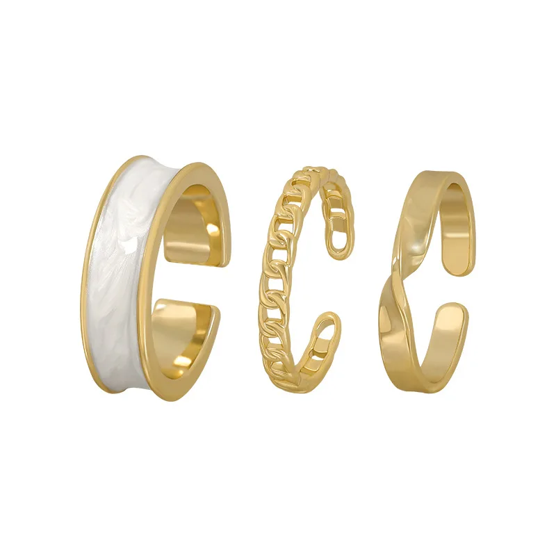 HOVANCI Fashion Finger Ring Set Wholesale Fashion Rhinestone Ring Set Women Adjustable Open Rings