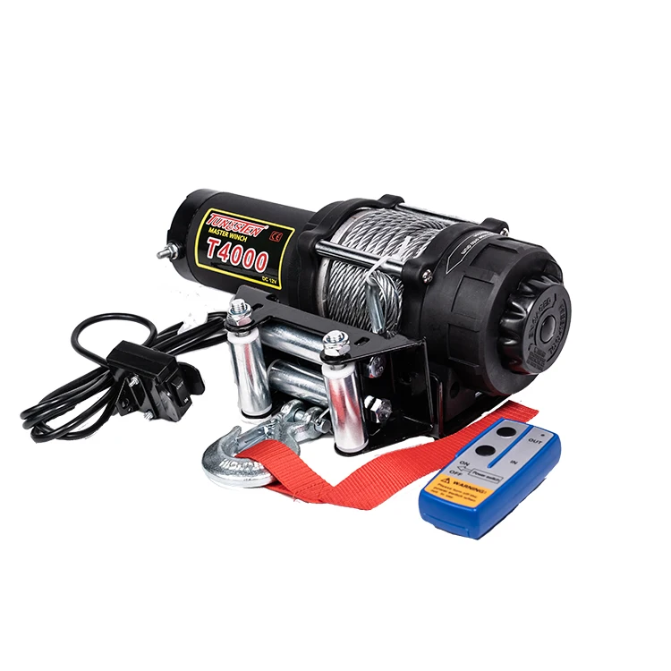 Hot selling 4000lbs  pulling 12v/24v mini electric winch with steel rope