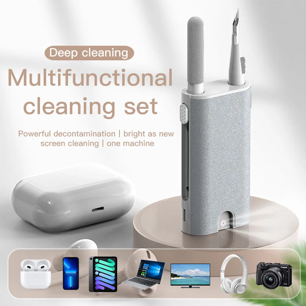 New 8 In 1 Earphone Cleaner Brush Kit Camera Phone Tablet Laptop TV Screen Multifunctional Tools Headset Cleaning Pen Brush Kit