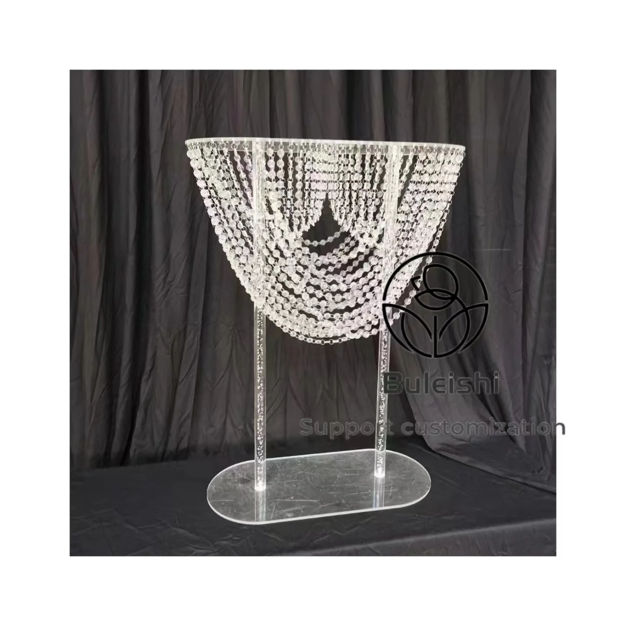 Clear Glass Flower Vase  Crystal Acrylic Flower Pillar Stand for Wedding Centerpieces Aisle Road Lead Decoration