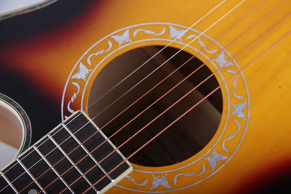 Factory OEM Guitar Acoustic Electric New Model 40 Inch Linden Basswood Material Cutaway High Gloss Surface