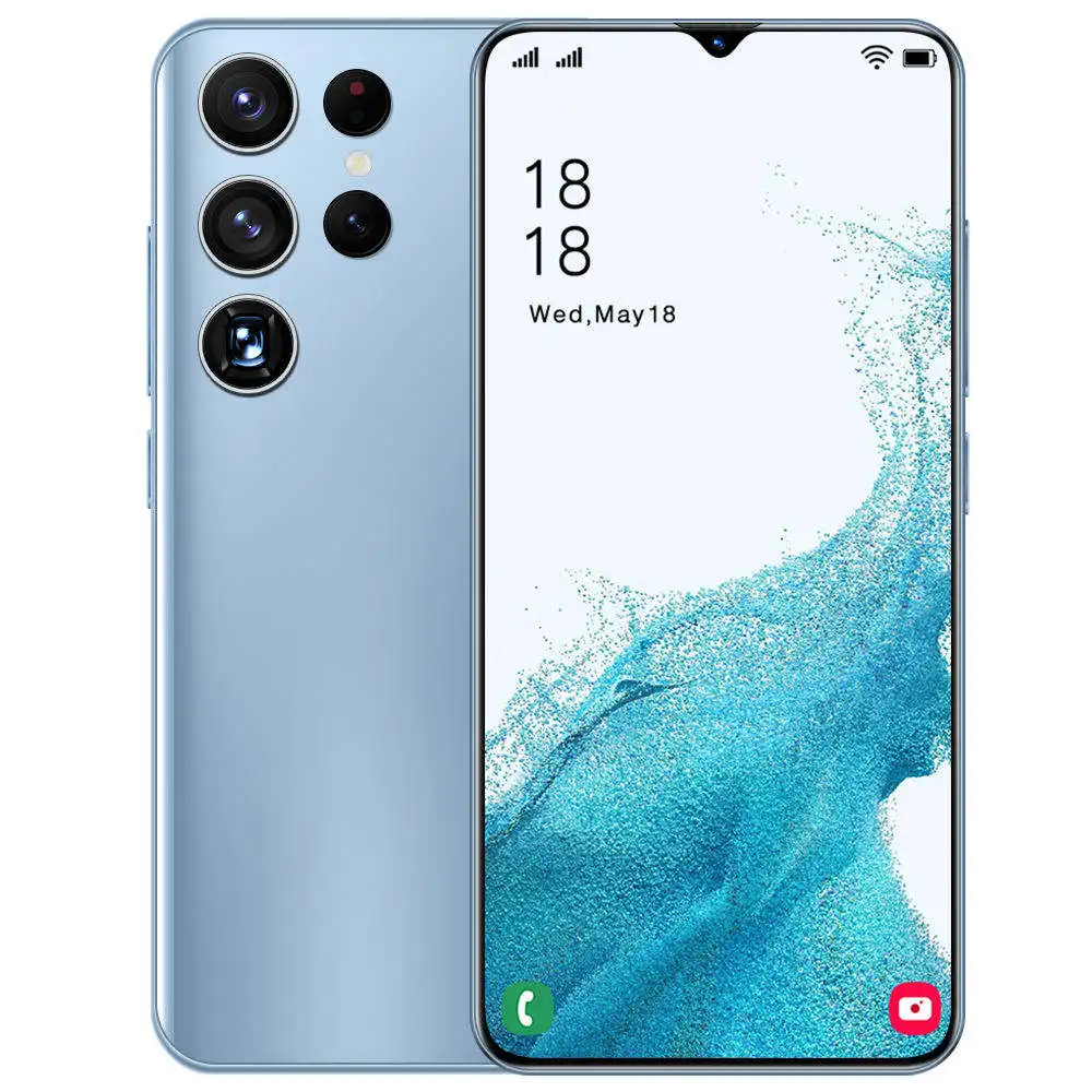Hot Selling S22 ULTRA 16GB+512GB 16MP+32MP Big Screen 6.7 Inch Telephone Water Drop 5G Smart Android Cellphone Phones
