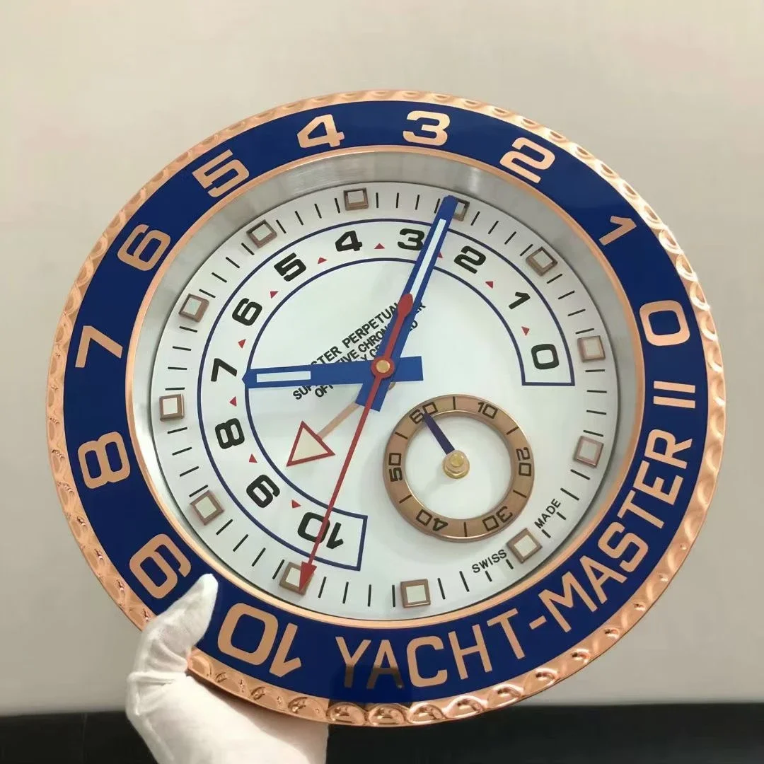 Antique Design Luxury Ama rol Clock High Quality Metal and Glass Wall Clock with Radio Feature Hanging Style for Home Decor