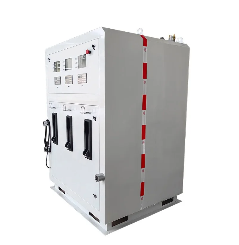 Mini Mobile Portable Fuel Dispenser 3 Hoses for Diesel and Petrol Metal Micro Gas Station for Indoor Use