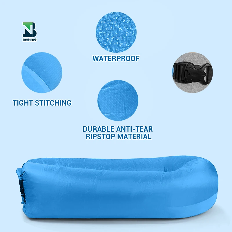 Amazon Hot Sale Green Blue Inflatable Lounger Air Sofa Perfect for Beach Chair Camping Inflatable Chair