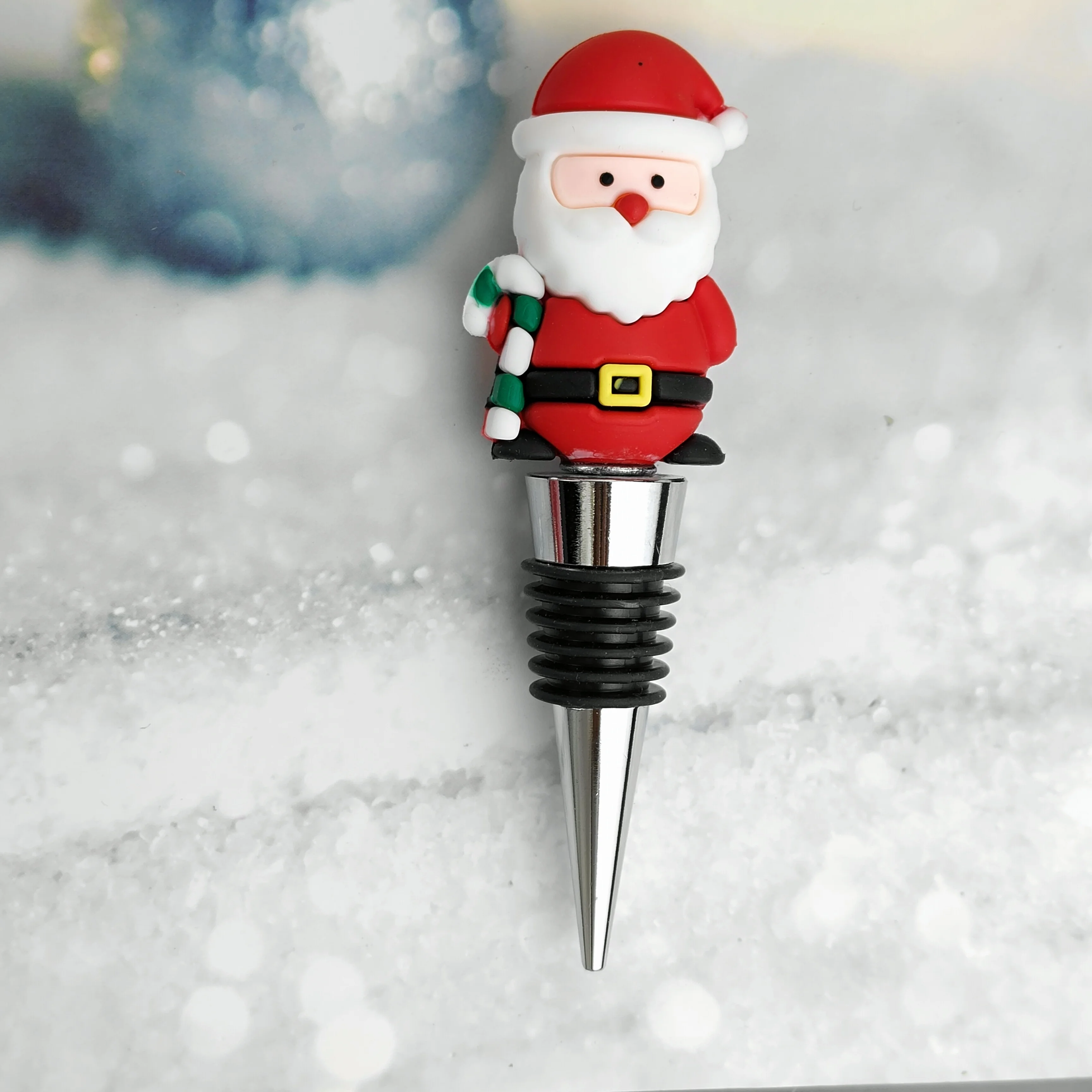 Wine Accessories Wine and Champagne Stoppers Customized Metal Logo Bottle Stoppers Christmas Series Wine Stoppers