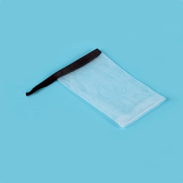 Custom Logo Ribbon Clean Bubble Net Bath Sponge Color Mesh Soap Bag Soap Mesh Foaming Net Pull Rope Soap Net