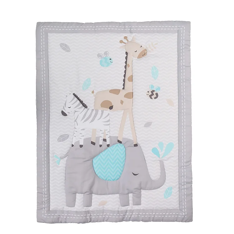 2022 Wholesale Crib Baby Animals Comforter Set Bedding