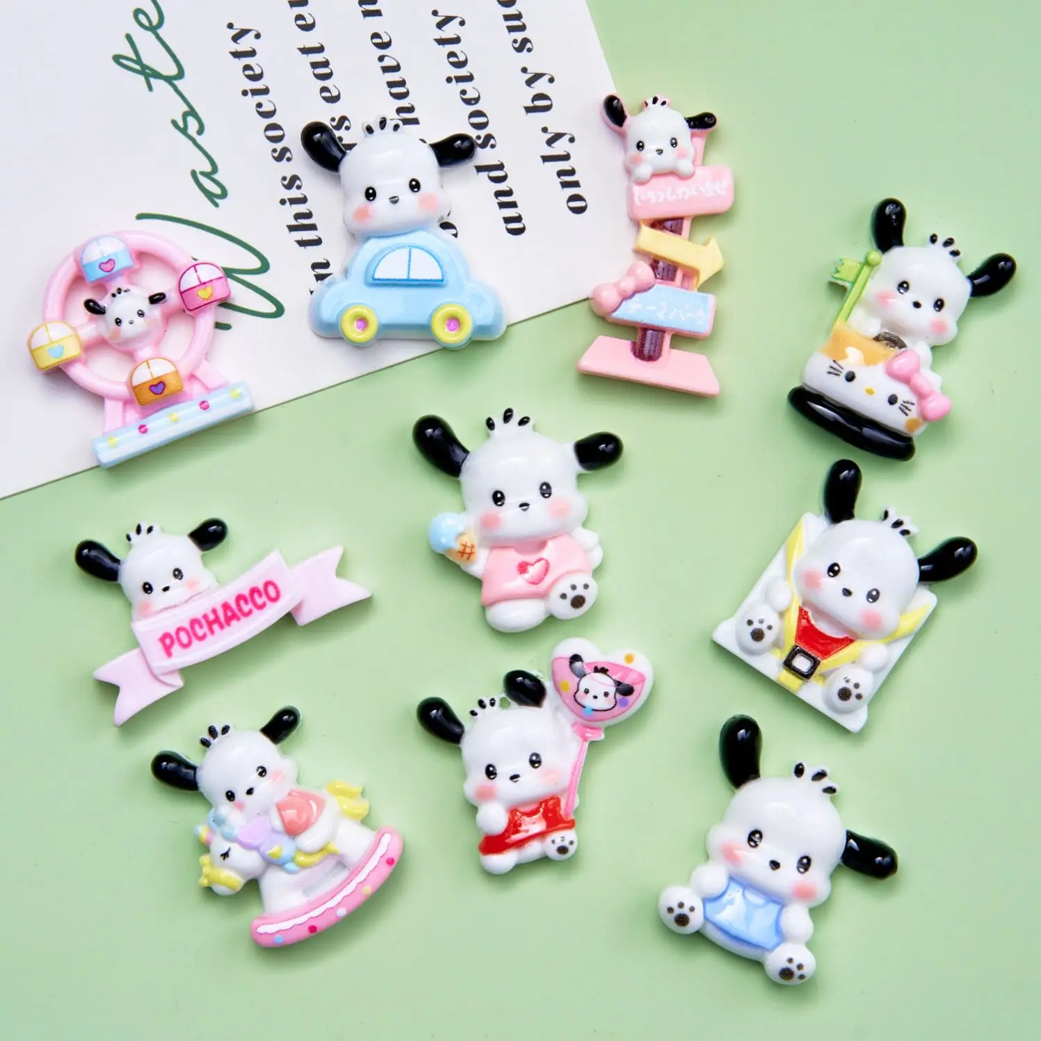 2024 Сан-Рио из смолы шармы коллекция мультфильмов Kuromi Melody Pochacco Фрукты Diy