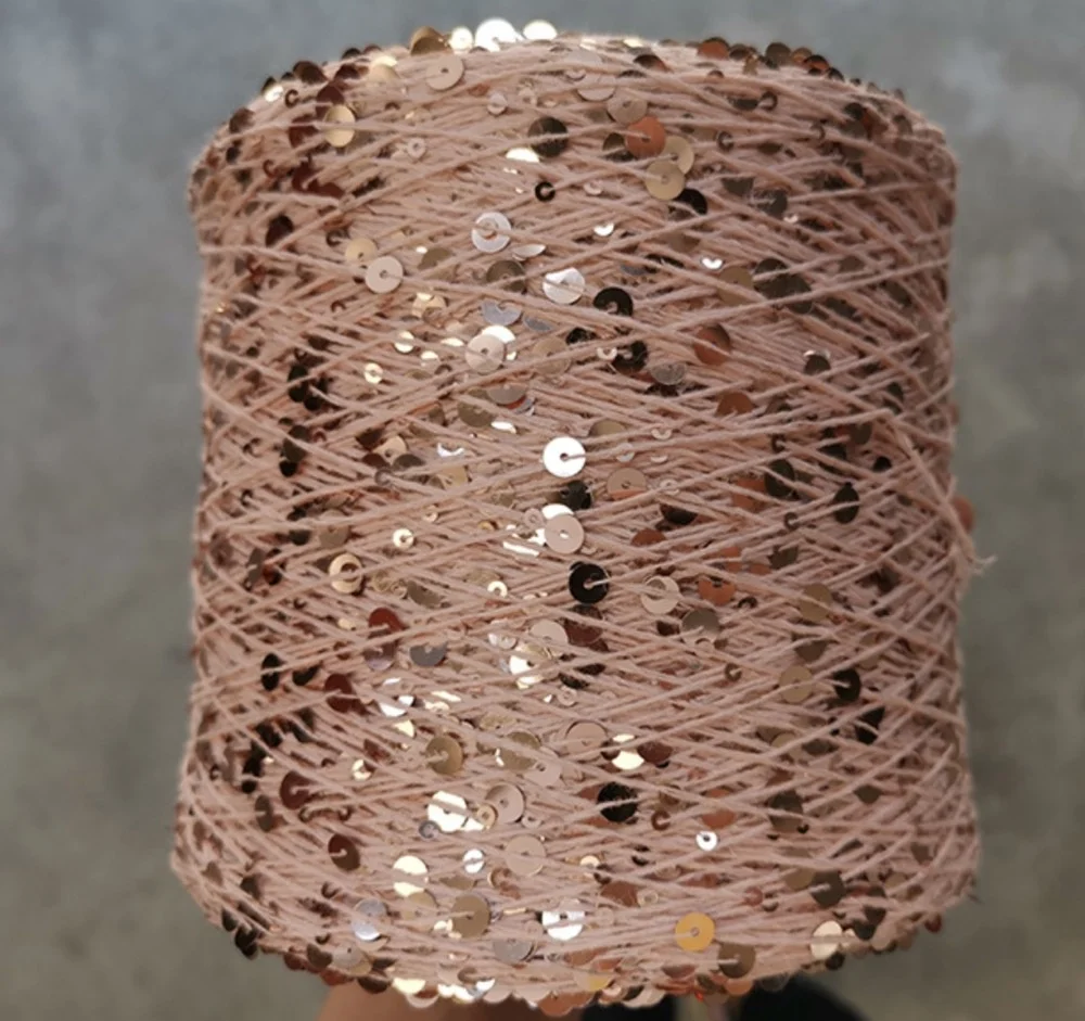 Fashion Trend Pure Cotton Dolls Sequin Yarn Is Used  For Knitting Clothes, Hats And Dolls Sequin Yarn
