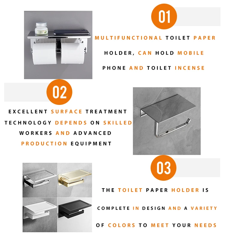 Roll Paper Holder Toilet Paper Holder Stand With Shelf Paper Towel Holder Leaf Design OEM/ODM