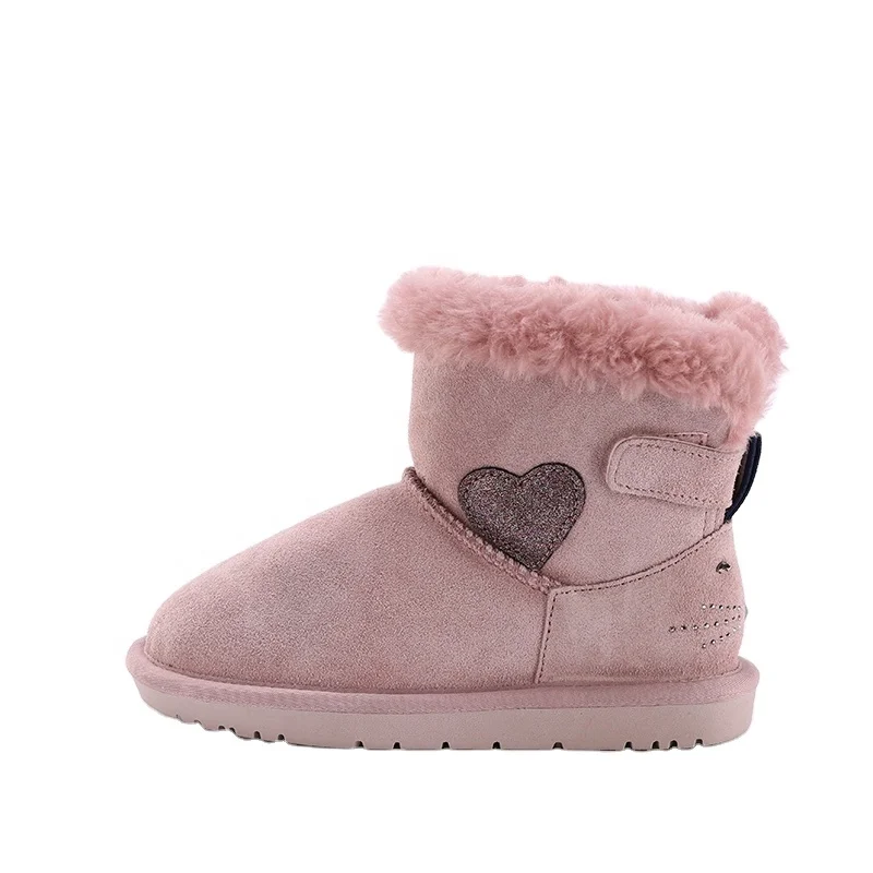 Модные детские удобные красивые розовые детские зимние ботинки хорошего качества