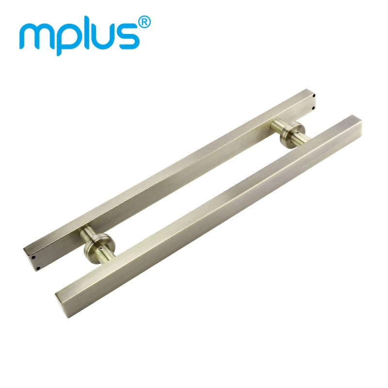 Коммерческая стеклянная душевая дверь из нержавеющей стали, квадратная стеклянная дверная ручка из нержавеющей стали