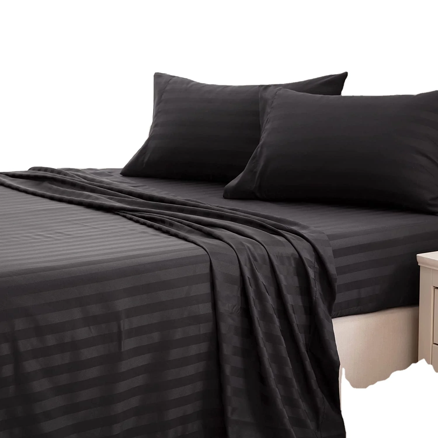 top selling Striped Microfiber Cooling Bedding Sheets sets wrinkle free super soft easy care deep pocket sheet set